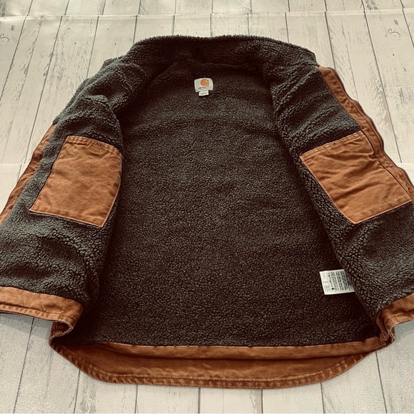 Carhartt V33 Sandstone Sherpa-Lined Mock-Neck Vest Sz M Brown - Picture 5 of 9